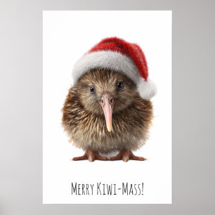 Niedliche Weihnachts-Kiwi, Brauch Poster