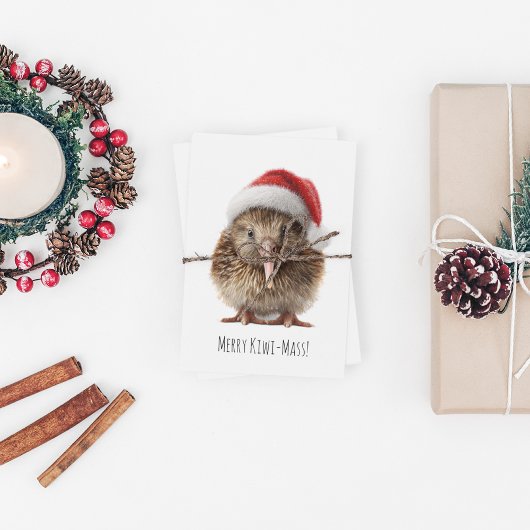 Niedliche Weihnachts-Kiwi, Brauch Postkarte