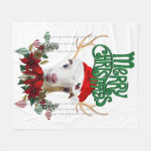 Niedliche Weihnachts LaMancha Ziege Antlers and Wr Fleecedecke (Vorderseite (Horizontal))