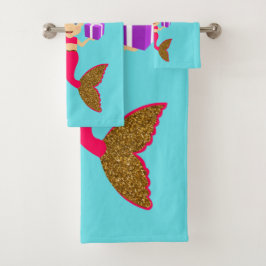 Niedliche Weihnachts-Meerjungfrau-Weihnachtsmannmü Badhandtuch Set