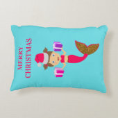 Niedliche Weihnachts-Meerjungfrau-Weihnachtsmannmü Dekokissen (Rückseite)