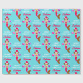 Niedliche Weihnachts-Meerjungfrau-Weihnachtsmannmü Geschenkpapier (Flach)