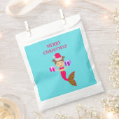 Niedliche Weihnachts-Meerjungfrau-Weihnachtsmannmü Geschenktütchen (Ausgeschnitten)