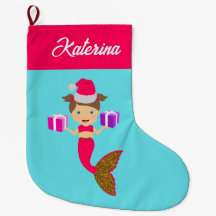 Niedliche Weihnachts-Meerjungfrau-Weihnachtsmannmü