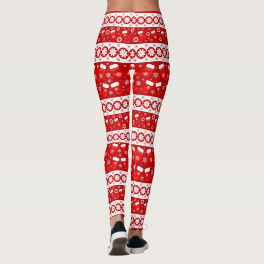 Niedliche Weihnachts-Mitten und Strumpf Leggings (Rückseite)
