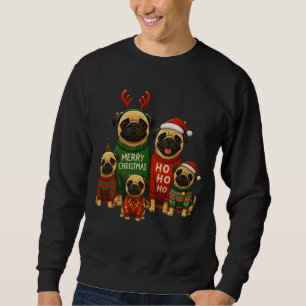 🎄 Niedliche Weihnachts-Möpse in festlichen Pullov Sweatshirt