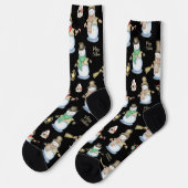 Niedliche Weihnachts- oder Wintermuster Festliche  Socken (Linkes Detail)