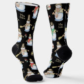 Niedliche Weihnachts- oder Wintermuster Festliche  Socken (Gewinkelt)