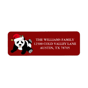 Niedliche Weihnachts-Panda-Bären Rote Rücksendeadr