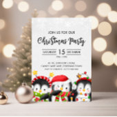Niedliche Weihnachts-Penguin-Party Einladung