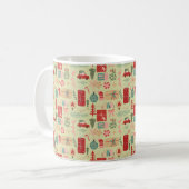 Niedliche Weihnachts Preppy Pink Mint Green Illust Kaffeetasse (Vorderseite Links)