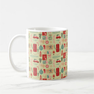 Niedliche Weihnachts Preppy Pink Mint Green Illust Kaffeetasse
