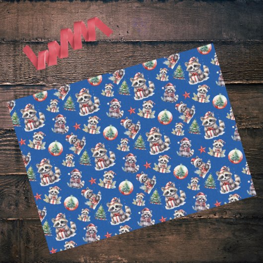 Niedliche Weihnachts-Raccoons Geschenke Snowglocke Seidenpapier