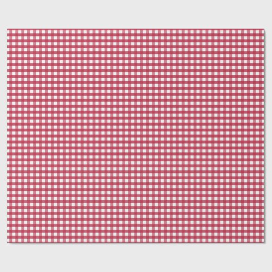 Niedliche Weihnachts Red Gingham Pattern Geschenkpapier (Flach)