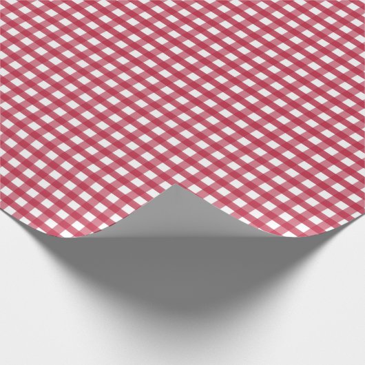 Niedliche Weihnachts Red Gingham Pattern Geschenkpapier (Ecke)
