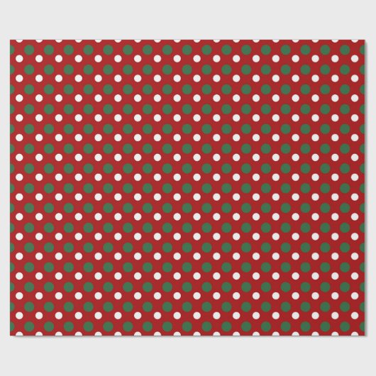 Niedliche Weihnachts-Rot-Polka-Dots-Muster Geschenkpapier (Flach)