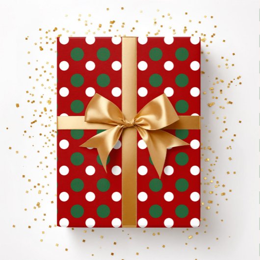 Niedliche Weihnachts-Rot-Polka-Dots-Muster Geschenkpapier