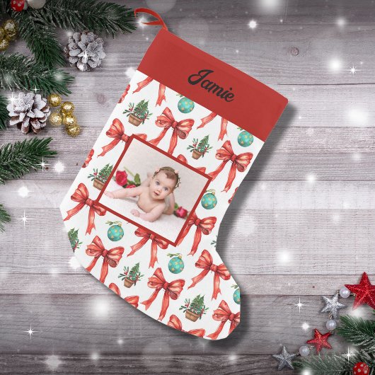 Niedliche Weihnachts-Rote Bogen Kleiner Weihnachtsstrumpf