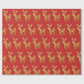 Niedliche Weihnachts-Rudolph Pattern Geschenkpapier (Flach)