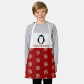 Niedliche Weihnachts-Schneeflocke Pinguin Urlaub K Schürze (Getragen)