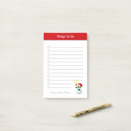 Niedliche Weihnachts-Schneemobile Post-it Klebezettel (Auf Schreibtisch)