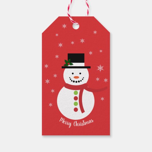 Niedliche Weihnachts-Snowman-Geschenketiketts Geschenkanhänger (Rückseite)