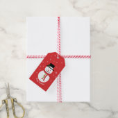 Niedliche Weihnachts-Snowman-Geschenketiketts Geschenkanhänger (Mit Garn)