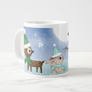 Niedliche Weihnachts-Snowman-Tasse Bunny und Deer  Jumbo-Tasse