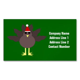 Niedliche Weihnachts-Türkei Custom Business Cards Magnetische Visitenkarte