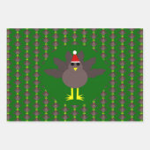 Niedliche Weihnachts-Türkei Geschenkpapier Set (Vorderseite)