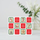 Niedliche Weihnachts- und Urlaubswünsche auf den P Postkarte (Stehend Vorderseite)