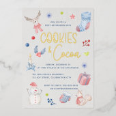 Niedliche Weihnachts-Watercolor-Script-Cookies Coc Folieneinladung (Vorderseite)