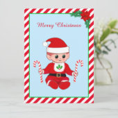 Niedliche Weihnachts-Weihnachtself und Candy Canes (Stehend Vorderseite)