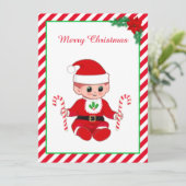 Niedliche Weihnachts-Weihnachtself und Candy Canes (Stehend Vorderseite)