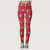 Niedliche Weihnachts-Weihnachtsgrafik Rote Legging Leggings (Vorderseite)