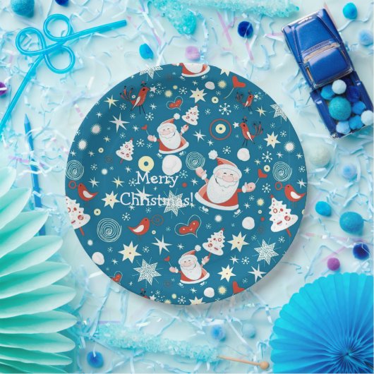Niedliche Weihnachts-Weihnachtsmuster-Teller Pappteller (Party)