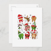 Niedliche Weihnachts-Zahnstochfiguren Spaß Urlaub Feiertagspostkarte (Vorne/Hinten)