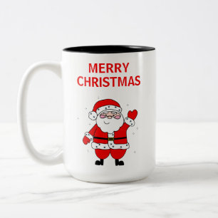 Niedliche Weihnachts-Zwei-Tone-Kaffee-Tasse Zweifarbige Tasse