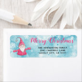 Niedliche Weihnachtsadresse in Blau und Rosa (Insitu)