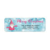 Niedliche Weihnachtsadresse in Blau und Rosa (Vorne)