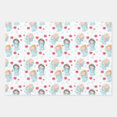 Niedliche WeihnachtsAngels Geschenkpapier Set (Vorderseite)