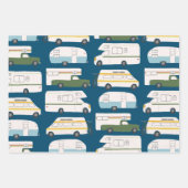 Niedliche Weihnachtsanhänger LKWs Farbenfrohe Feri Geschenkpapier Set (Vorderseite)