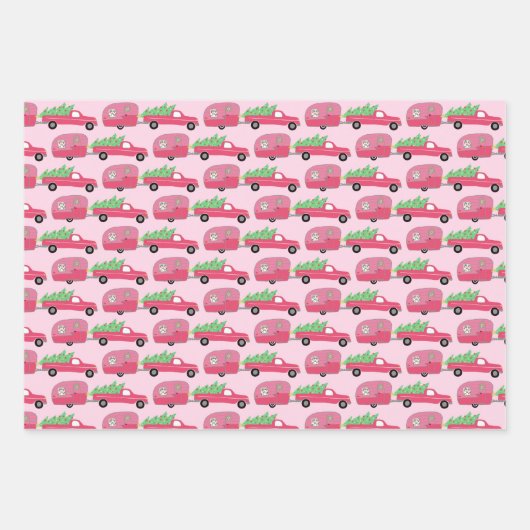 Niedliche Weihnachtsanhänger RVs Camping-Reise-Url Geschenkpapier Set (Vorderseite 3)