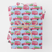Niedliche Weihnachtsanhänger RVs Camping-Reise-Url Geschenkpapier Set (Beispiel)