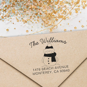 Niedliche Weihnachtsanschrift für die Familie mit Permastempel