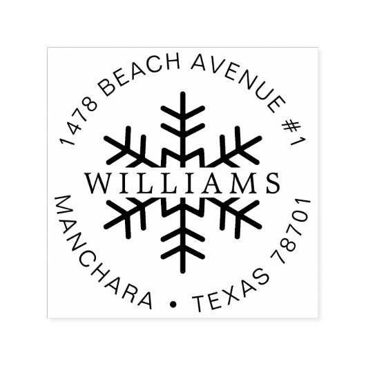 Niedliche Weihnachtsansprache Snowflake Permastempel (Design)