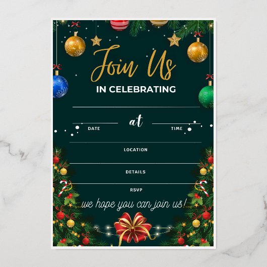 Niedliche Weihnachtsaufenthalte, Einladungen Karte (Vorderseite)