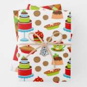Niedliche Weihnachtsbackpapier-Blätter Geschenkpapier Set (Beispiel)