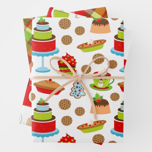 Niedliche Weihnachtsbackpapier-Blätter Geschenkpapier Set (Beispiel)