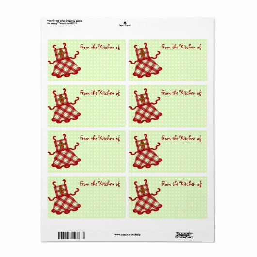 Niedliche Weihnachtsbaker Kitchen Labels (Vorne)